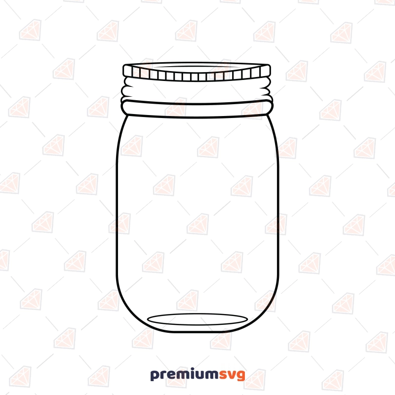 Mason Jar SVG, Mason Jar Outline SVG Vector Objects Svg