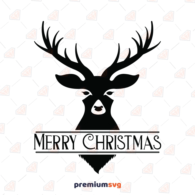 Merry Christmas Deer SVG, Monogram SVG Christmas SVG Svg