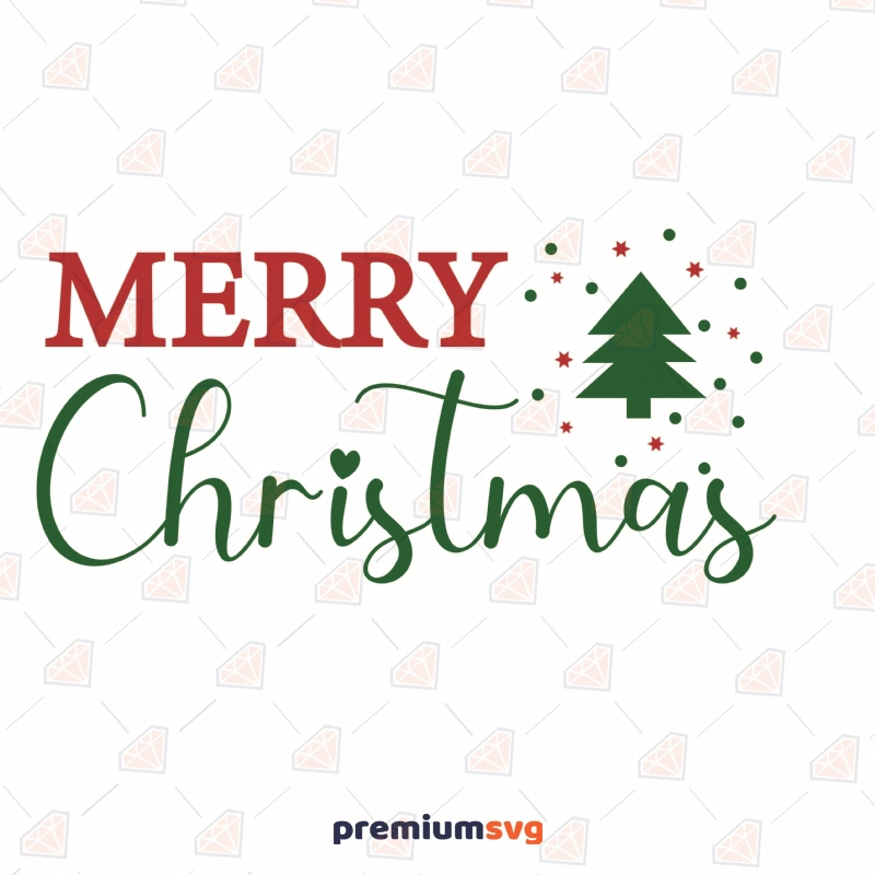 Merry Christmas Design with Tree SVG Christmas SVG Svg