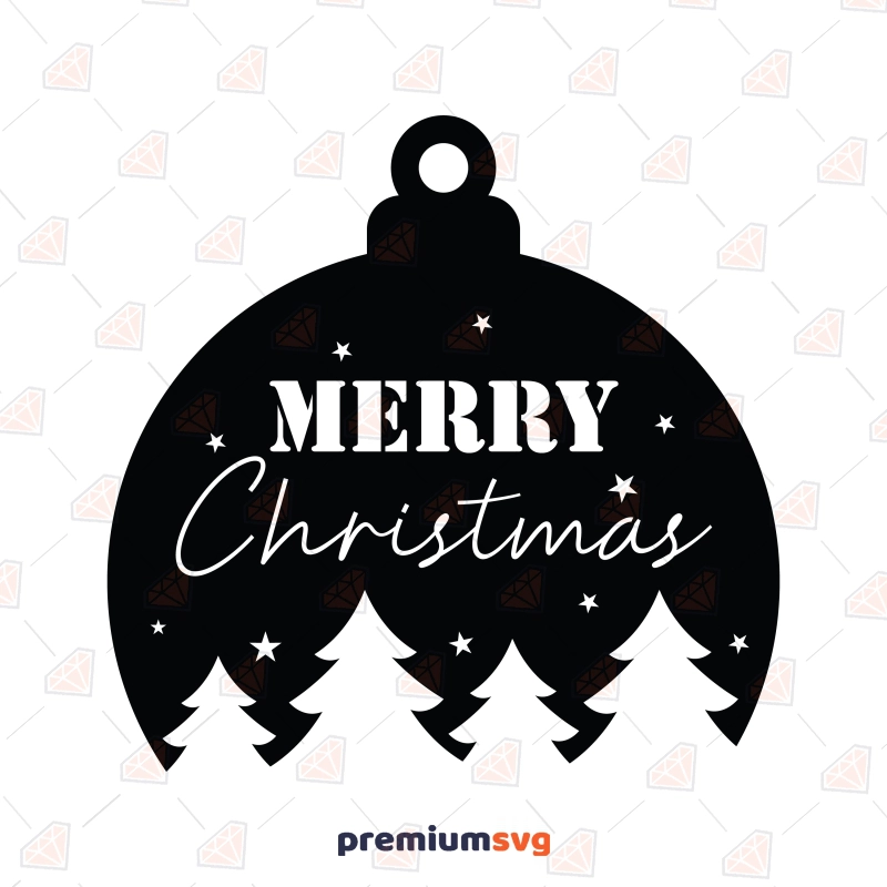 Merry Christmas Ornament SVG, Merry Christmas SVG Cut Files Christmas SVG Svg