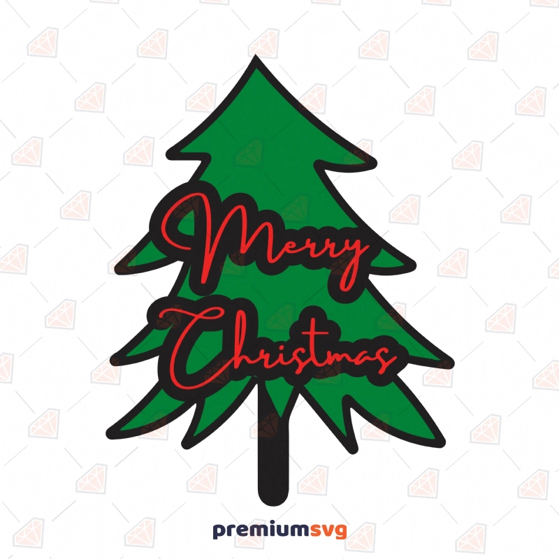 Merry Christmas Tree SVG Cut File Christmas SVG Svg