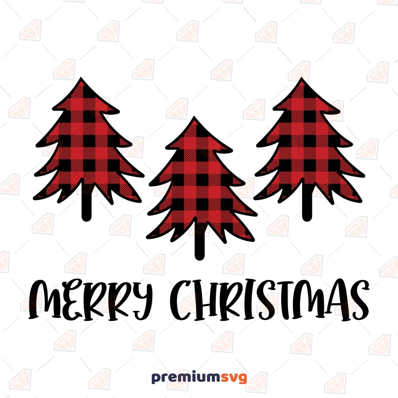 Merry Christmas SVG, Buffalo Plaid Tree Cut File Christmas SVG Svg