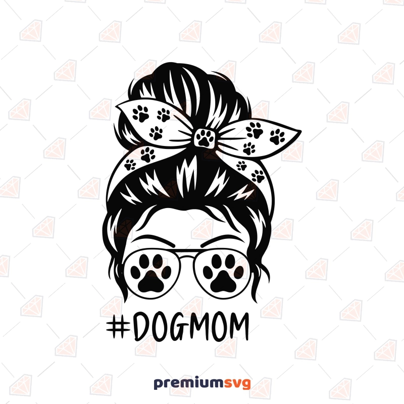 Messy Bun Dog Mom SVG, Momlife Cricut Files Dog SVG Svg