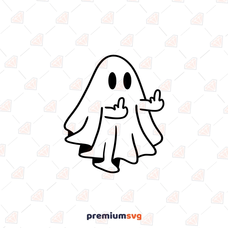 Middle Finger Ghost SVG, Funny Halloween Ghost SVG Halloween SVG Svg