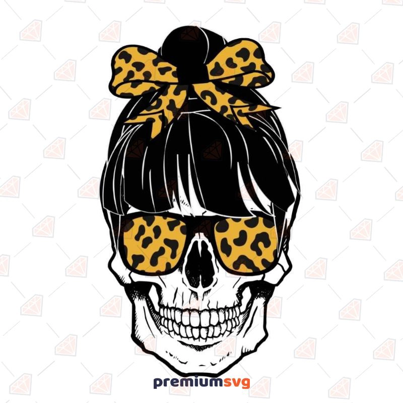 Mom Leopard Skull SVG, Mom Life Sublimation Mother's Day SVG Svg