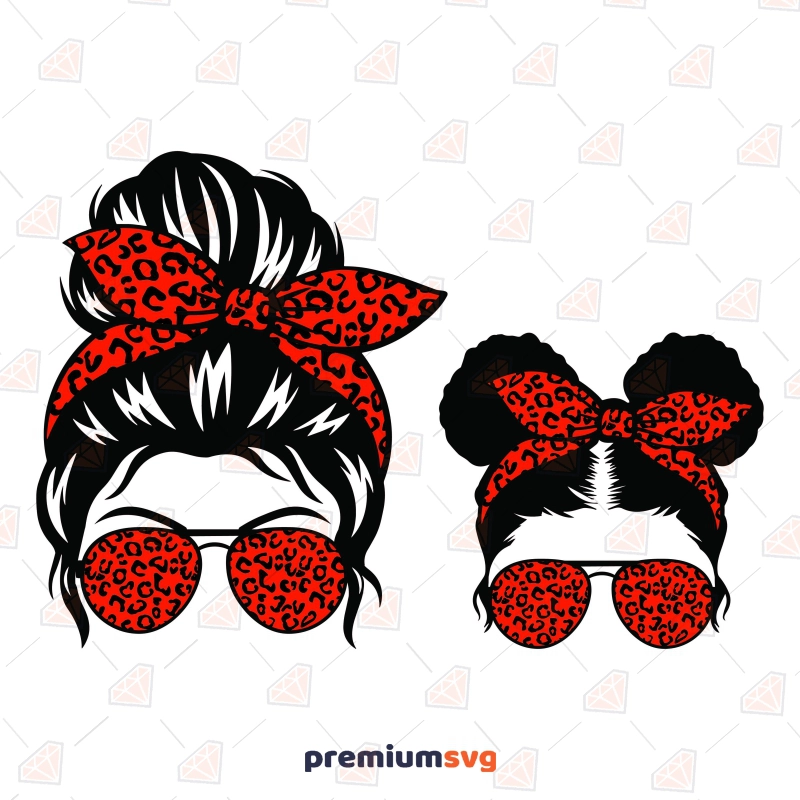 Leopard Messy Bun Momlife Kidlife SVG Cut File Messy Bun SVG Svg