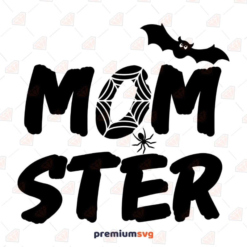 Momster Design SVG, Halloween Mom SVG Cut Files for Shirt Halloween SVG Svg