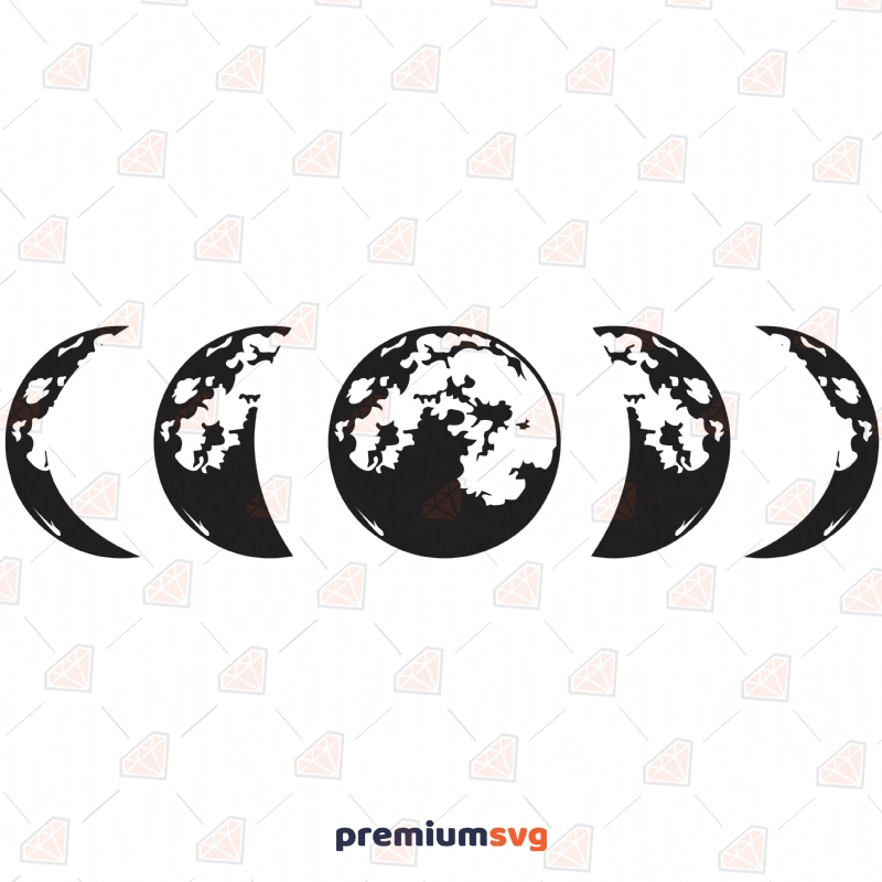 Moon Clipart Black and White Moon PNG Instant (Instant Download