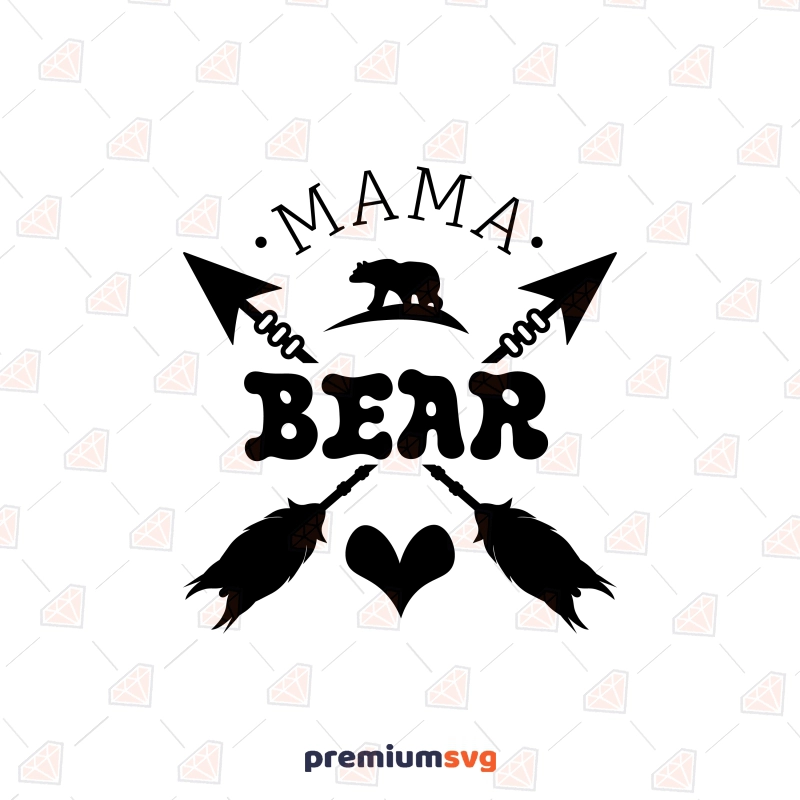 Mama bear head with sunglasses, clipart image, funny mom tshirt design -  free svg file for members - SVG Heart