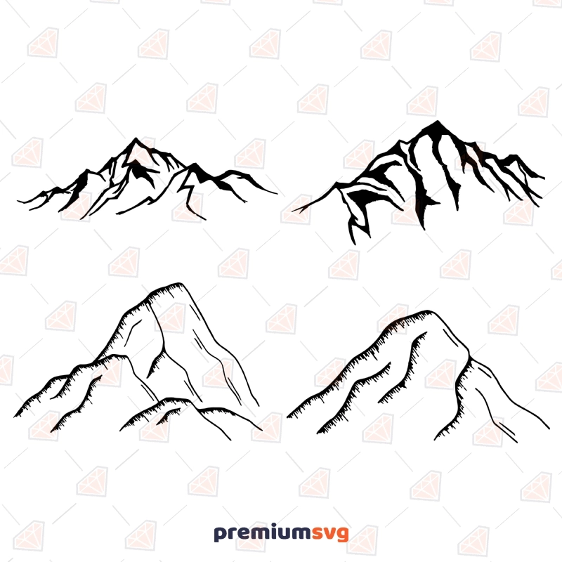 Mountain Silhouette SVG Bundle Cut File Camping SVG Svg