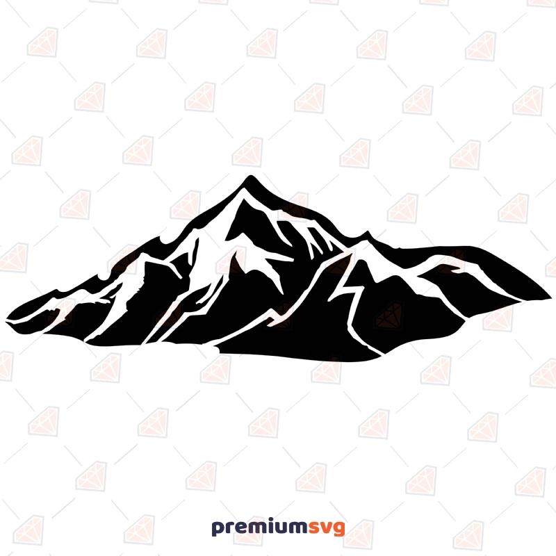 Mountain Silhouette SVG Clipart File, Mountain Clipart SVG Instant Download  Svg