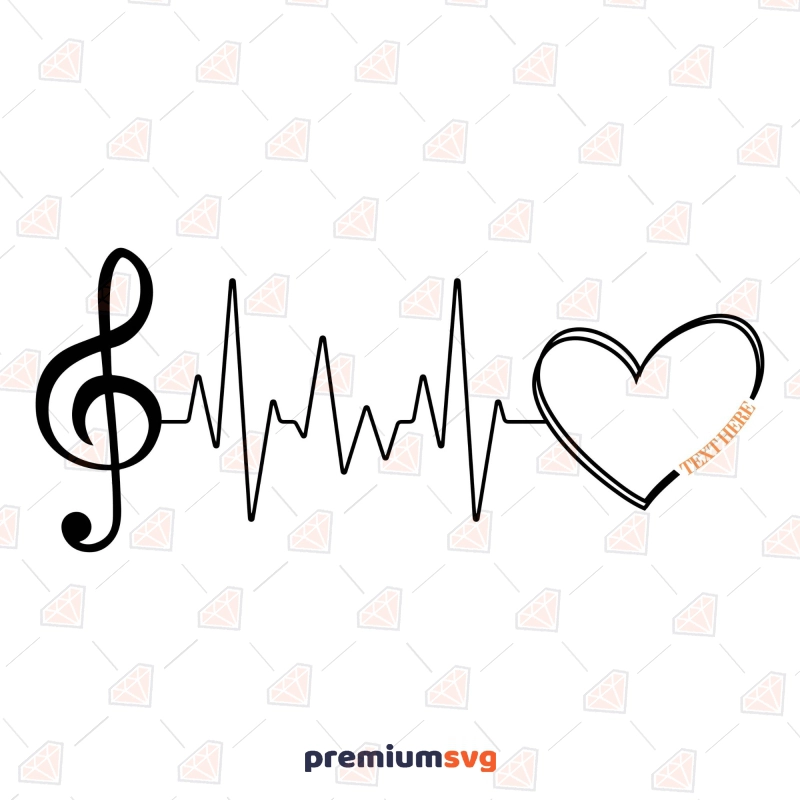 Music Heartbeat Monogram SVG Music SVG Svg