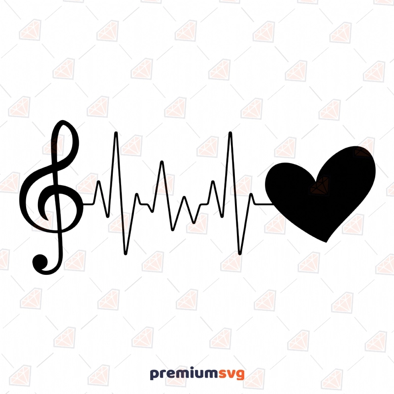Music Heartbeat SVG Cut File Music SVG Svg