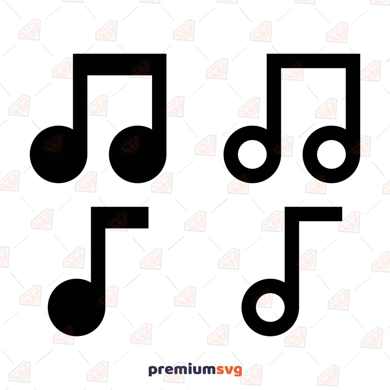 Music Note SVG & PNG Clipart Files Icon SVG Svg
