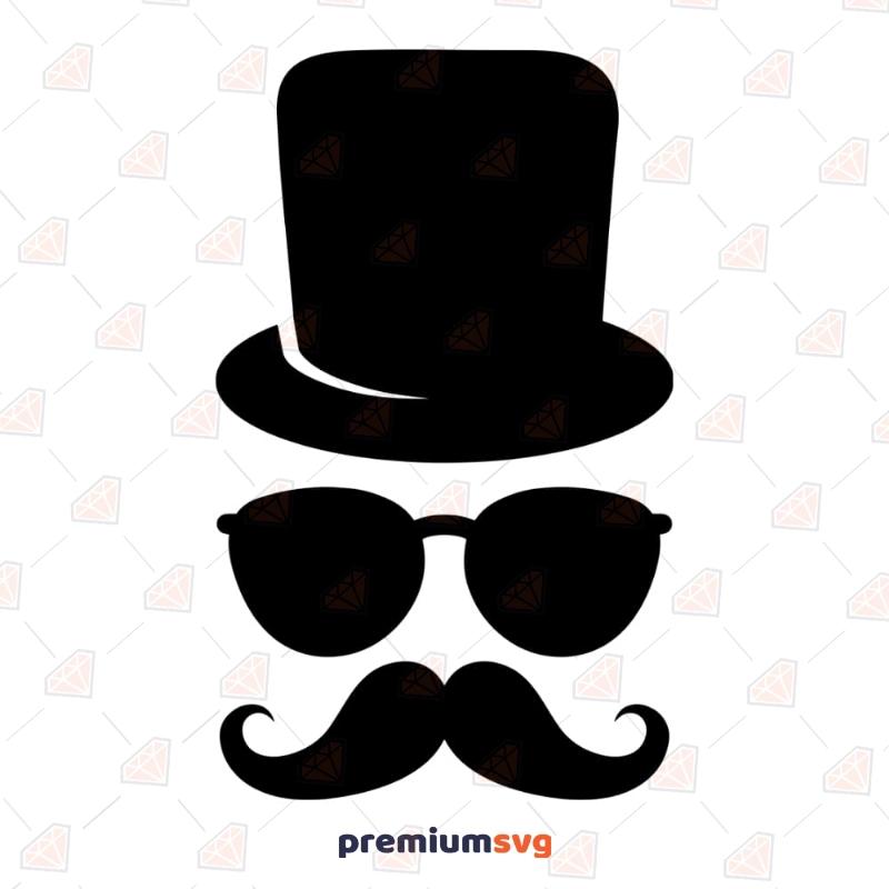 Mustache Sunglasses SVG Cut File, Instant Download Father's Day SVG Svg