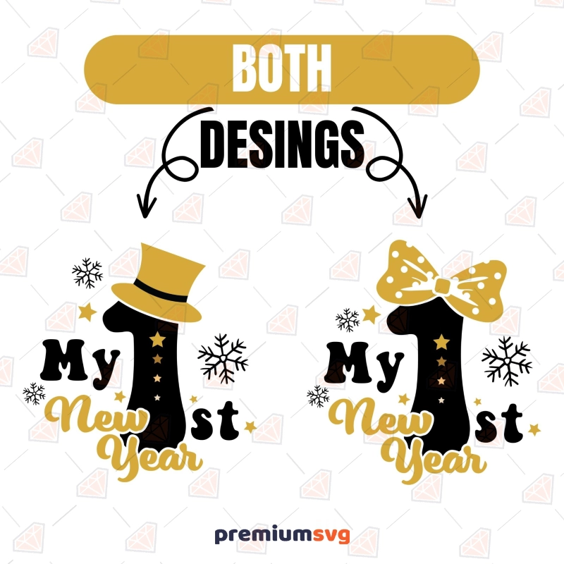 My First New Year SVG Cut Files for Boy and Girl New Year SVG Svg