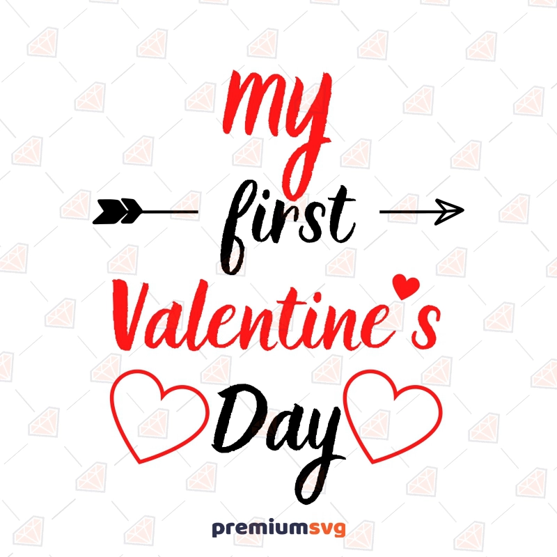 My First Valentines Day SVG, Baby Onesie SVG Design Valentine's Day SVG Svg