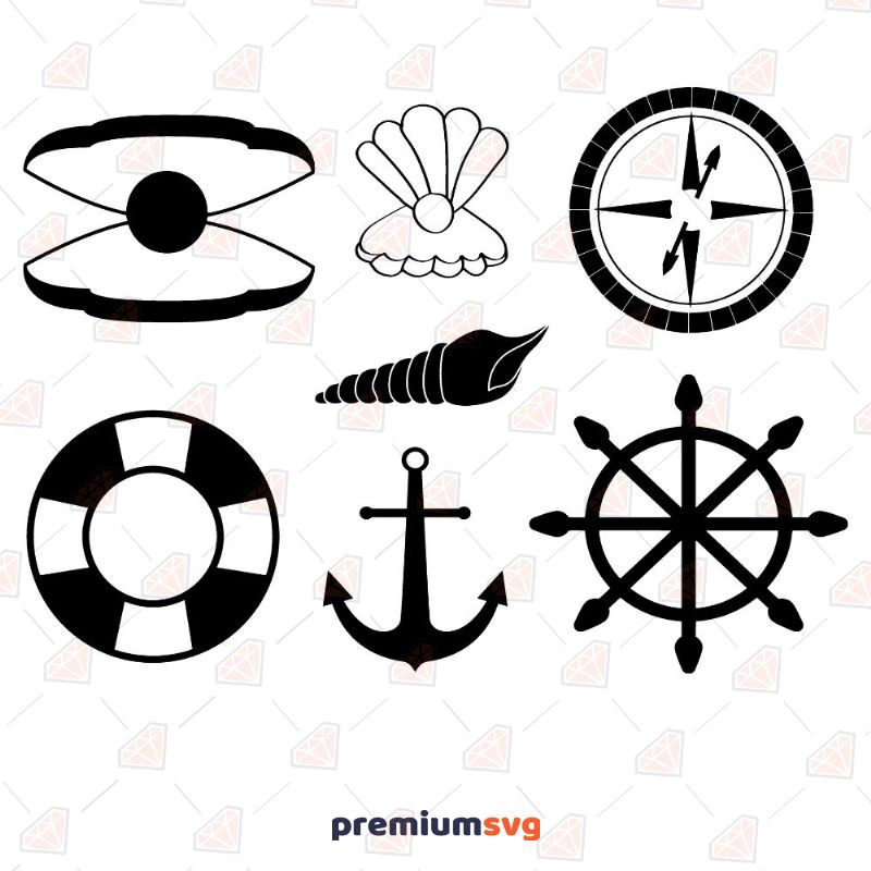 Nautical Bundle SVG, Sea Nautical Bundle Instant Download Sea Life and Creatures SVG Svg