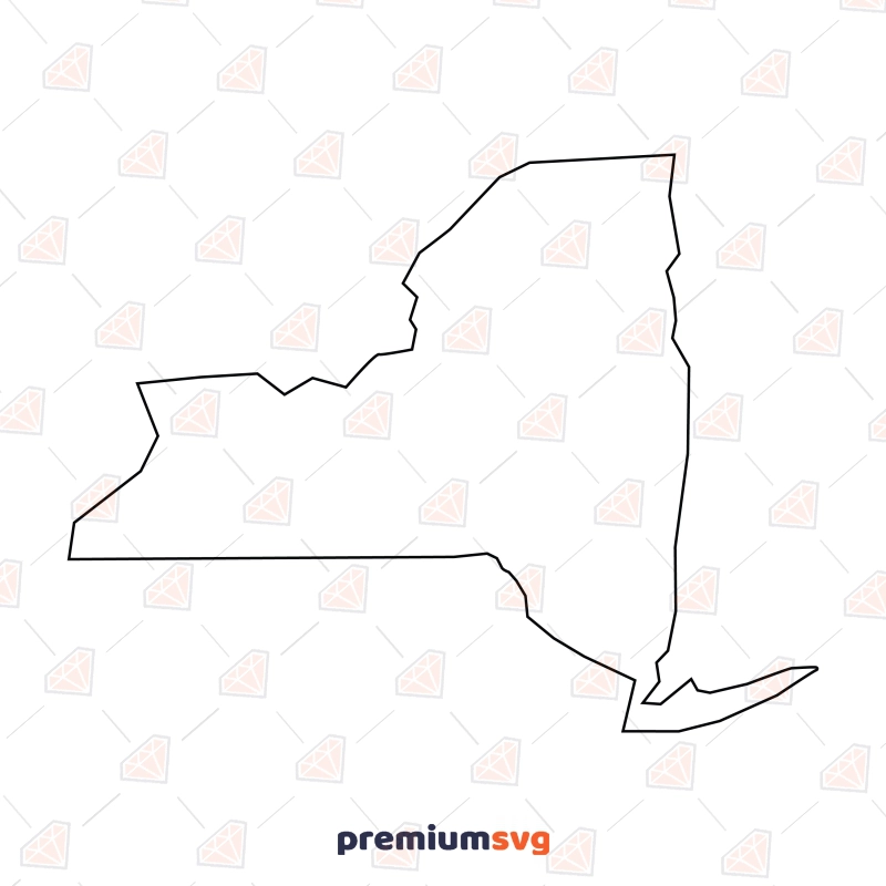 New York Outline SVG, Vector Map SVG USA SVG Svg