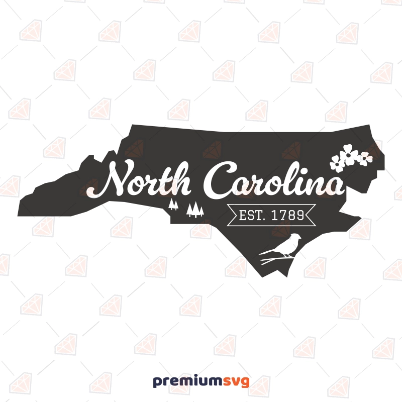 North Carolina State SVG Design, Vector Files USA SVG Svg