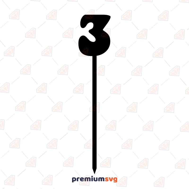 Number 3 Cake Topper SVG Cut Files Birthday SVG Svg