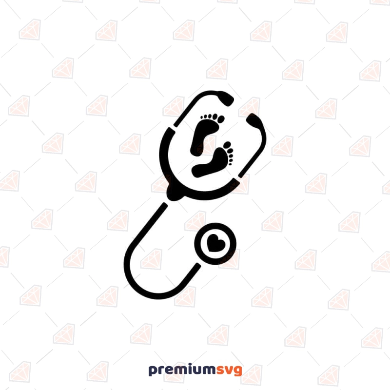 Nurse Baby Foot Feet Stethoscope SVG Cut File Nurse SVG Svg