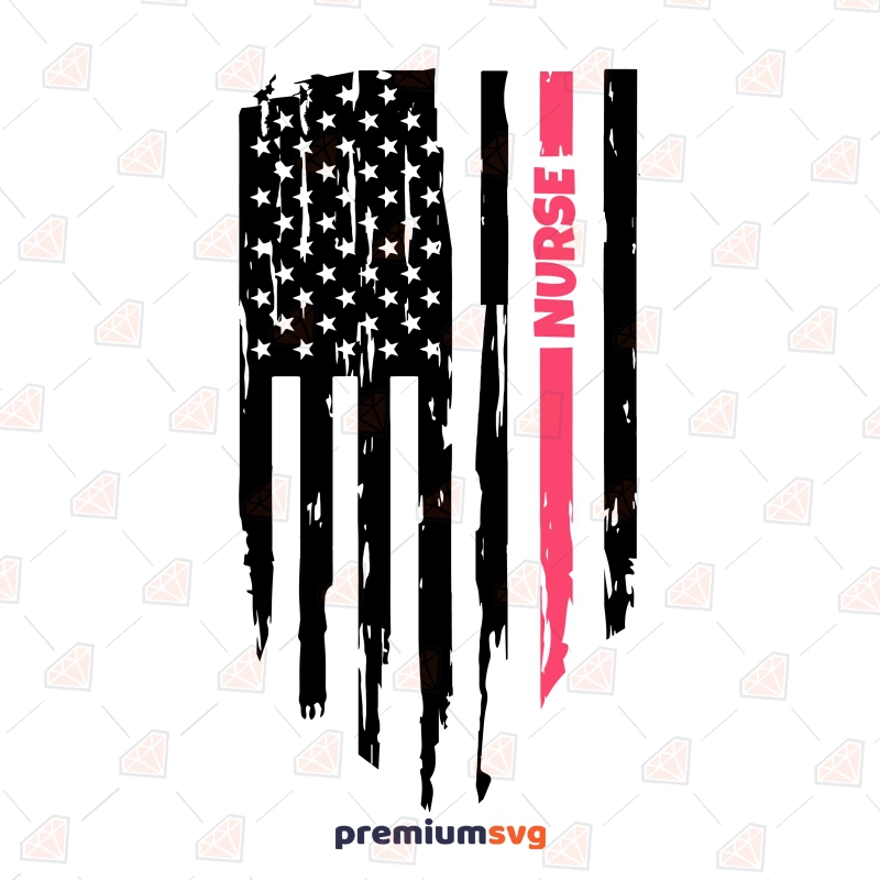 Nurse Flag SVG, American Flag SVG Instant Download Nurse SVG Svg