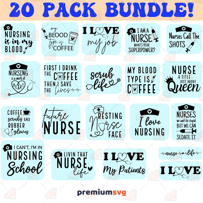 Nurse SVG Bundle, 20 Nurse Digital Designs Nurse SVG Svg