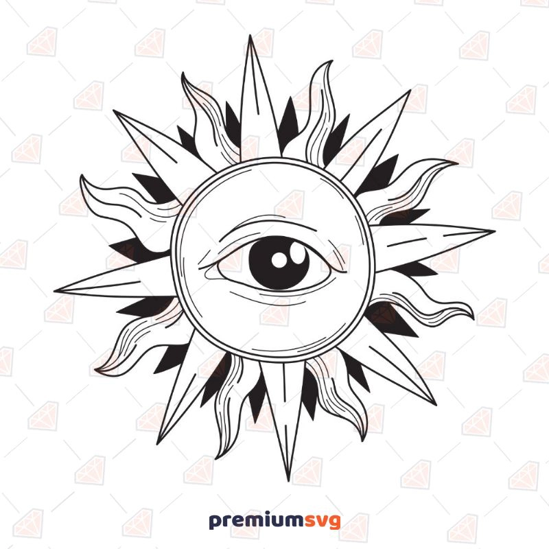 Occult Sun SVG, Mystical Sun SVG Cut File Summer SVG Svg