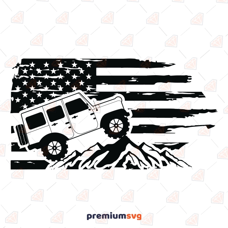 Off Road American Jeep SVG, Jeep SVG Cricut USA SVG Svg