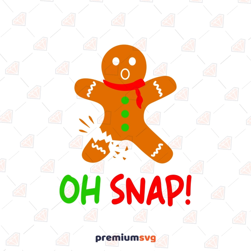OH Snap SVG, Broken Gingerbread Man SVG Christmas SVG Svg