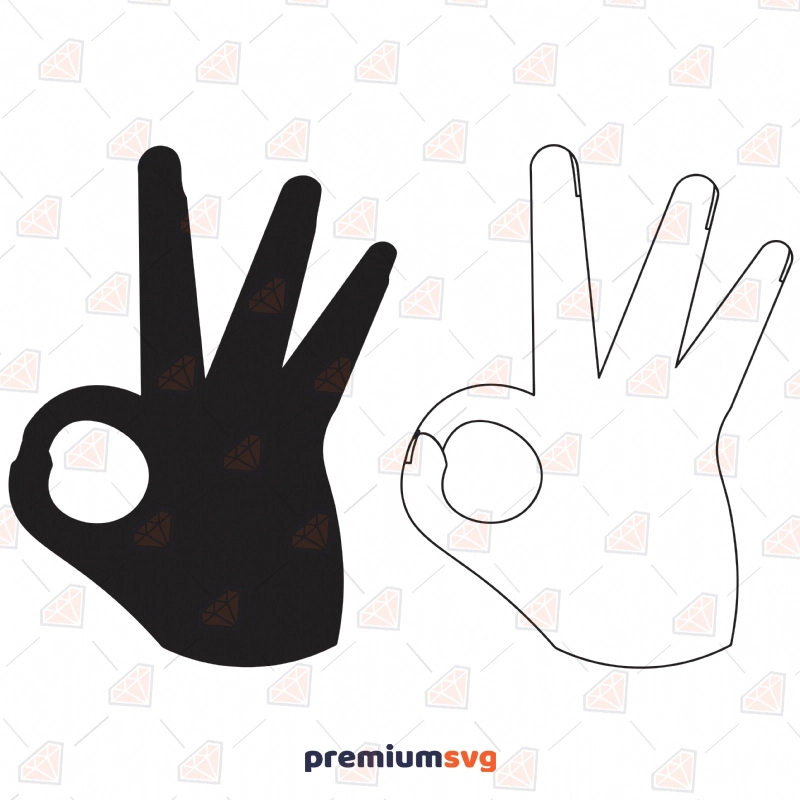 Ok Hand Sign SVG Cut Files, Vector Files Symbols Svg