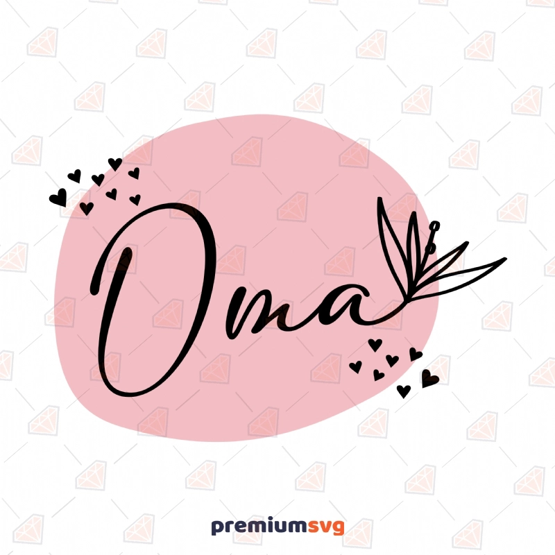 Oma Design SVG Cut File, Oma SVG Vector Instant Download Sign and Symbol Svg