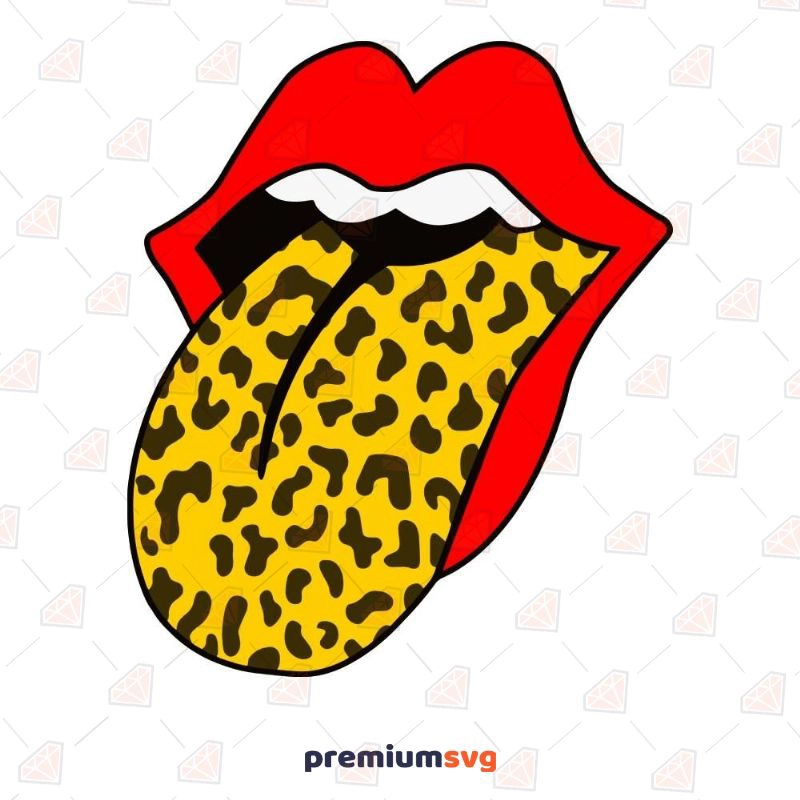 Leopard Open Mouth with Tongue SVG File Leopard Print SVG Svg