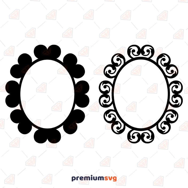 Oval Frame SVG, Oval Frame Vector Instant Download Shapes Svg