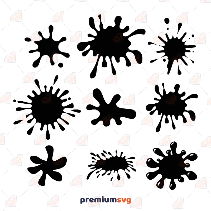 Paint Splatter SVG Bundle Files, Splatter Clipart SVG Vector Illustration Svg