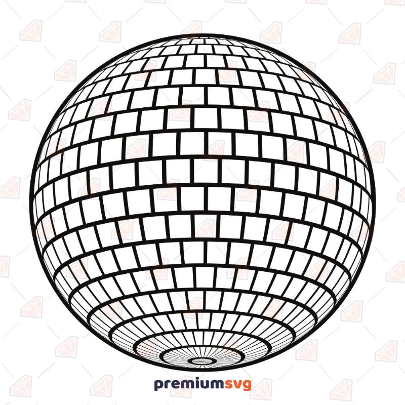 Party Ball Outline SVG, Party Ball Vector Instant Download Vector Objects Svg