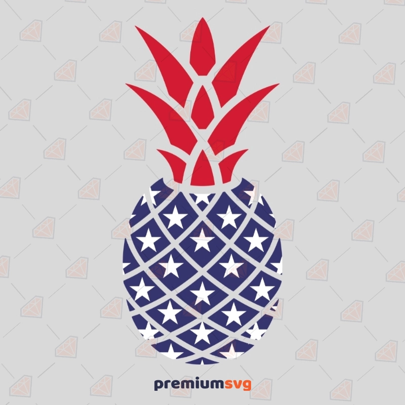 Patriotic USA Pineapple SVG, 4th Of July SVG Vector Files USA SVG Svg