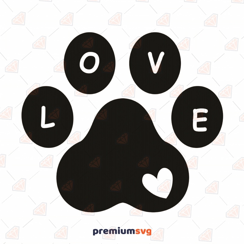 Paw Love SVG Cut File Dog SVG Svg
