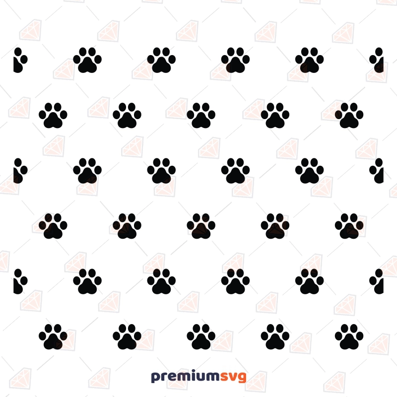 Paw Print Pattern SVG Files For Cricut, Paw Pattern SVG Backgrounds and Patterns SVG Svg