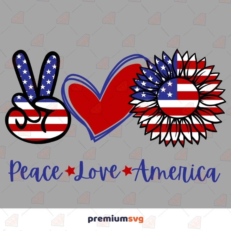 Peace Love America SVG | 4th Of July SVG 4th Of July SVG Svg