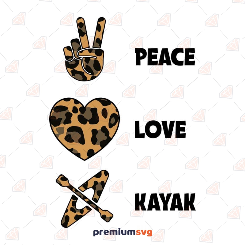 Peace Love Kayak SVG & PNG Sublimation Design Sublimation SVG Svg