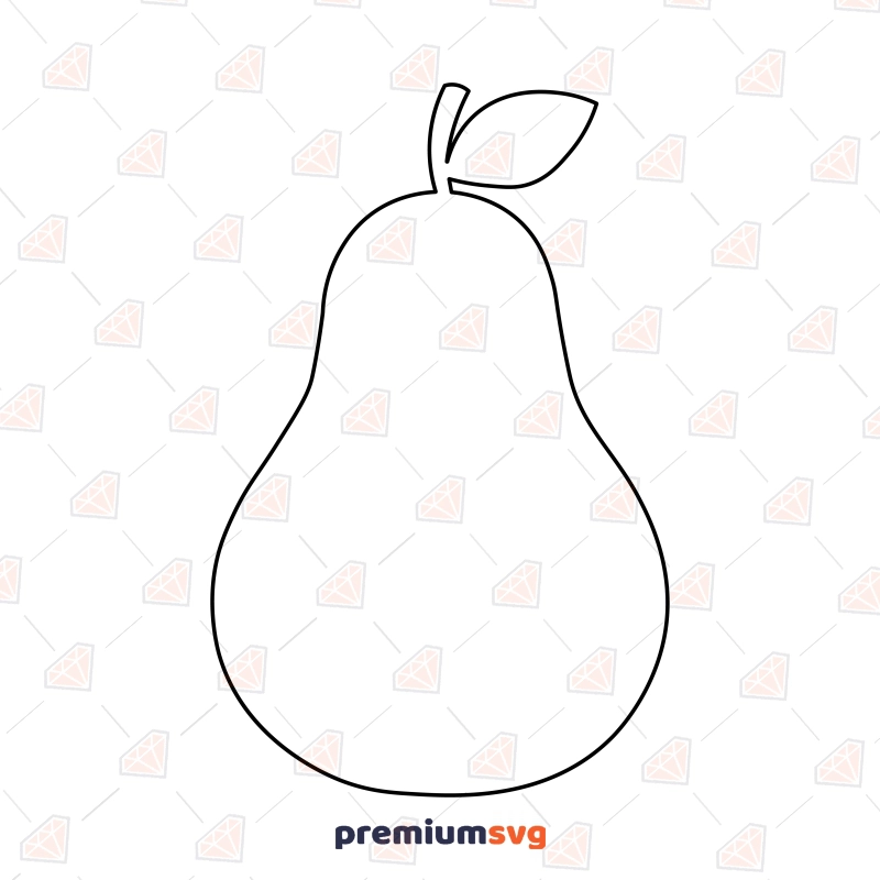 Pear Outline SVG, PNG, Cut Files Fruits and Vegetables SVG
