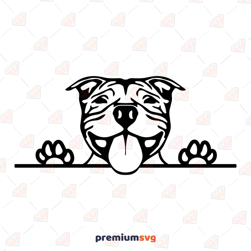 Peeking Pitbull SVG Cut File Dog SVG Svg