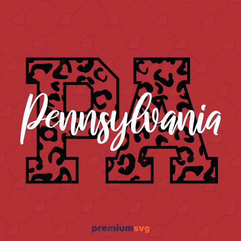 Pennsylvania Leopard SVG, PA Digital Design USA SVG Svg