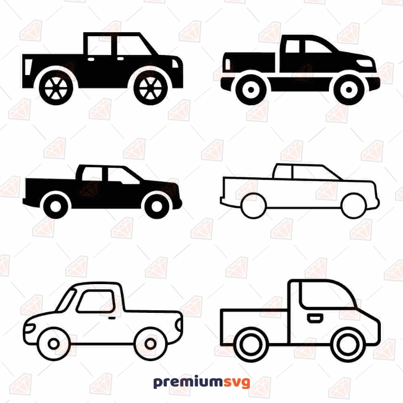 Pickup Truck Bundle SVG Cut File Transportation Svg