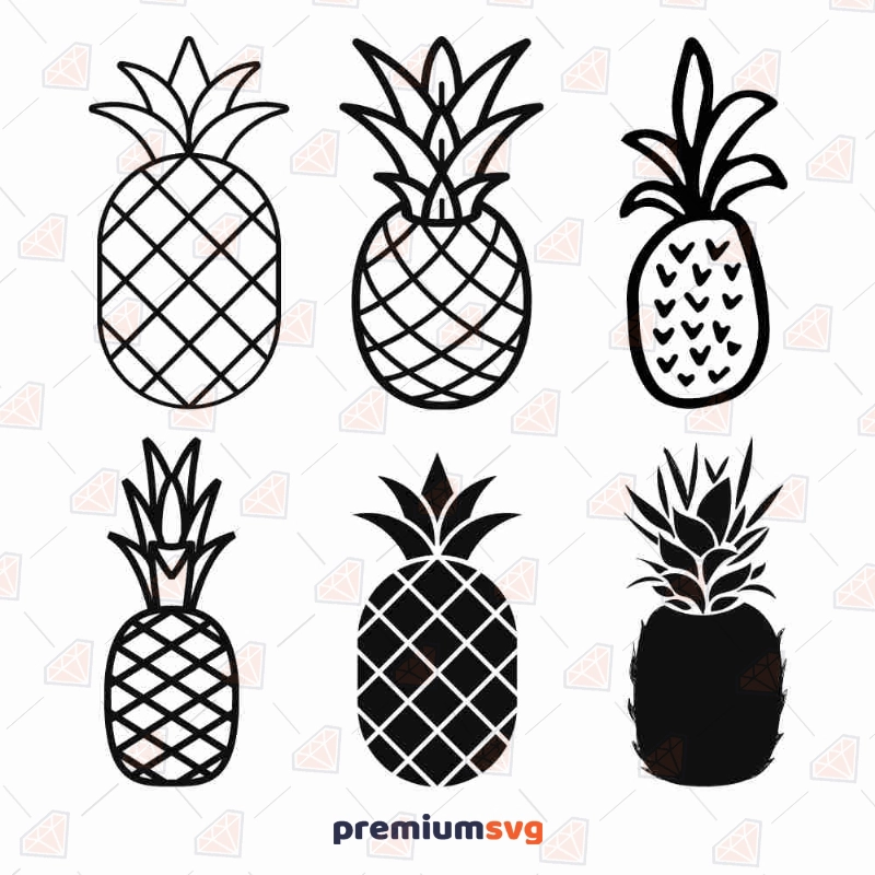 Pineapple Bundle SVG, Summer SVG Clipart Fruits and Vegetables SVG Svg