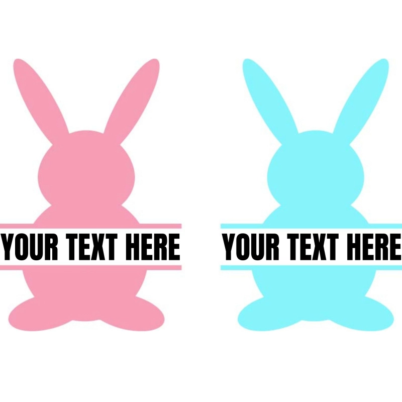 Pink and Blue Bunny Monogram SVG Easter Day SVG Svg