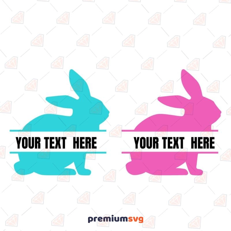 Easter Bunnies Monogram SVG, DXF and Vector Files Easter Day SVG Svg