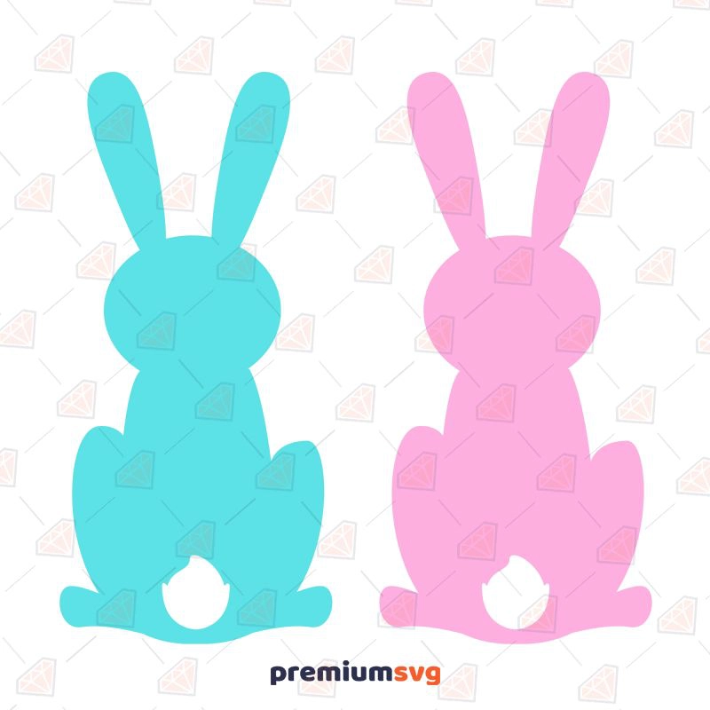 Pink and Blue Easter Bunny SVG Easter Day SVG Svg